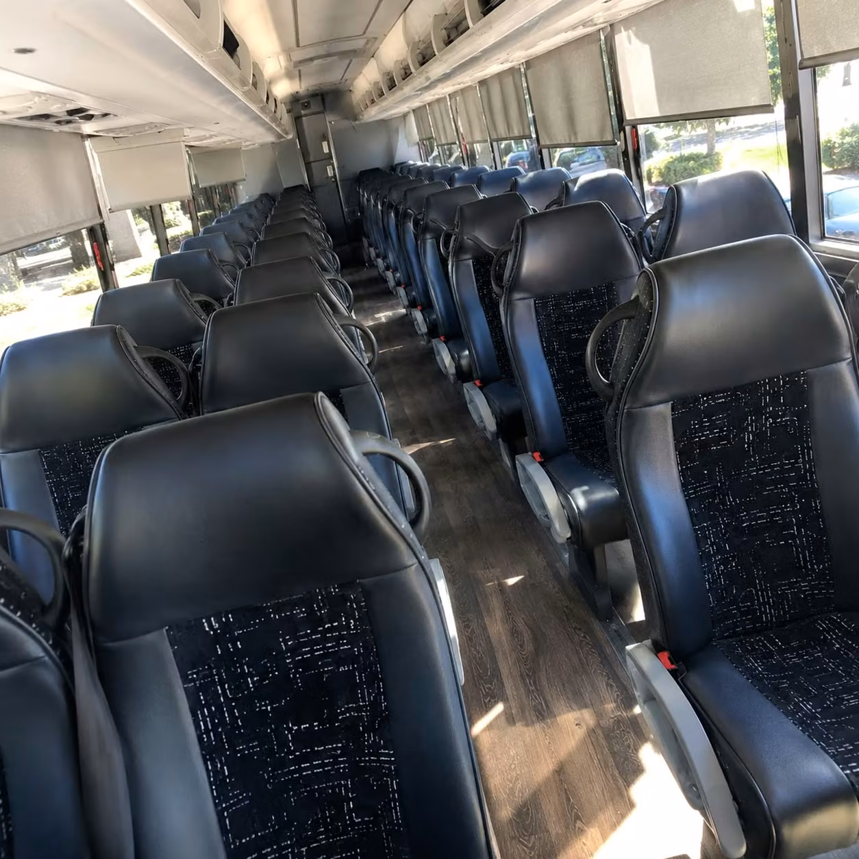 quincy charter bus rental interior